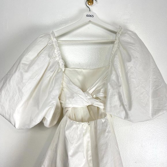 AJE Casabianca Puff Sleeve Cotton Minidress in Ivory 6 US / 10 AU - Picture 11 of 16